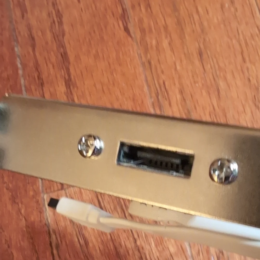 eSATA Plate Port with White and Black Cables